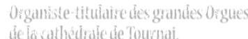 Organiste-titulaire des grandes Orgues de la cathédrale de Tournai.
